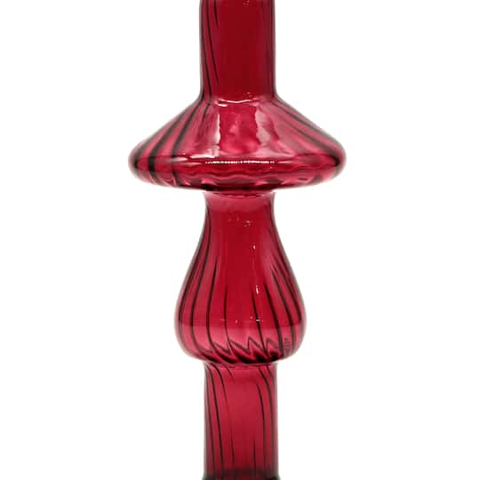 6.25" Burgundy Mushroom Glass Taper Candle Holder by Ashland®
